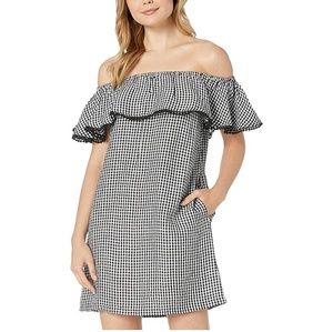 Tommy Bahama - Perfect Summer Gingham Off-the-shoulder Ruffle Dress - Large